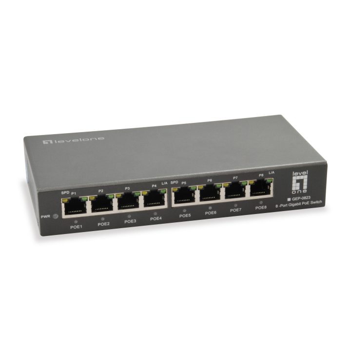 LevelOne GEP-0823 Gigabit Ethernet (10/100/1000) PoE Switch Black