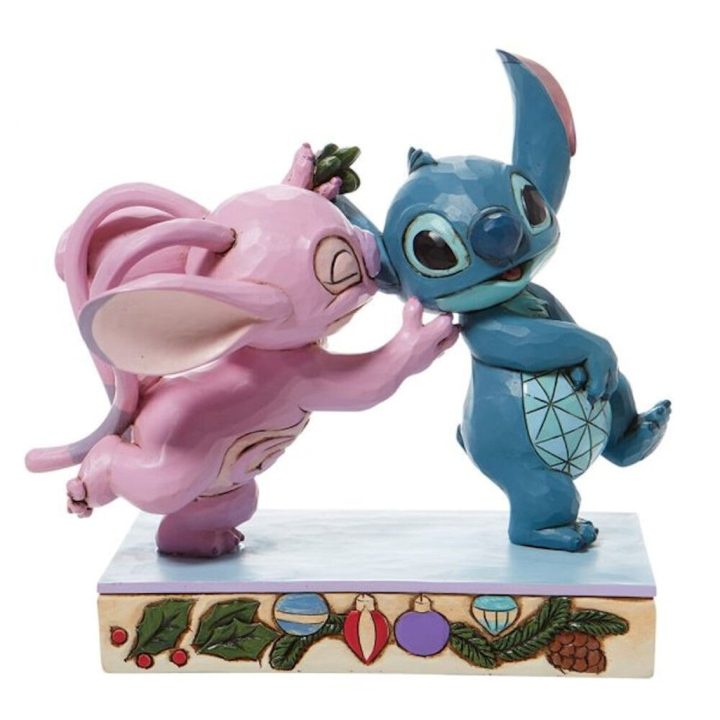 Enesco Disney Lilo & Stitch Figure Stitch and Angel with Mistletoe…