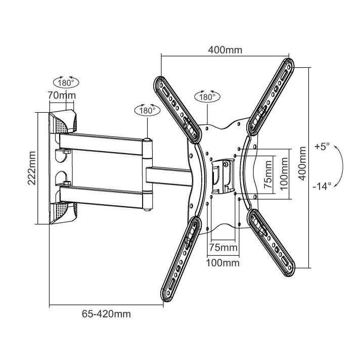 Equip Suporte de parede articulado para TV de 23"-55