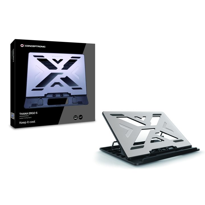 Conceptronic THANA ERGO S, Suporte para portátil Cinzento 15,6"