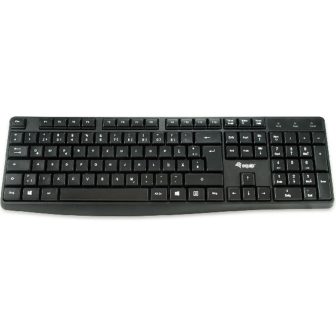 Equip 245211 Full-Size Office Keyboard USB QWERTY Spanish Black
