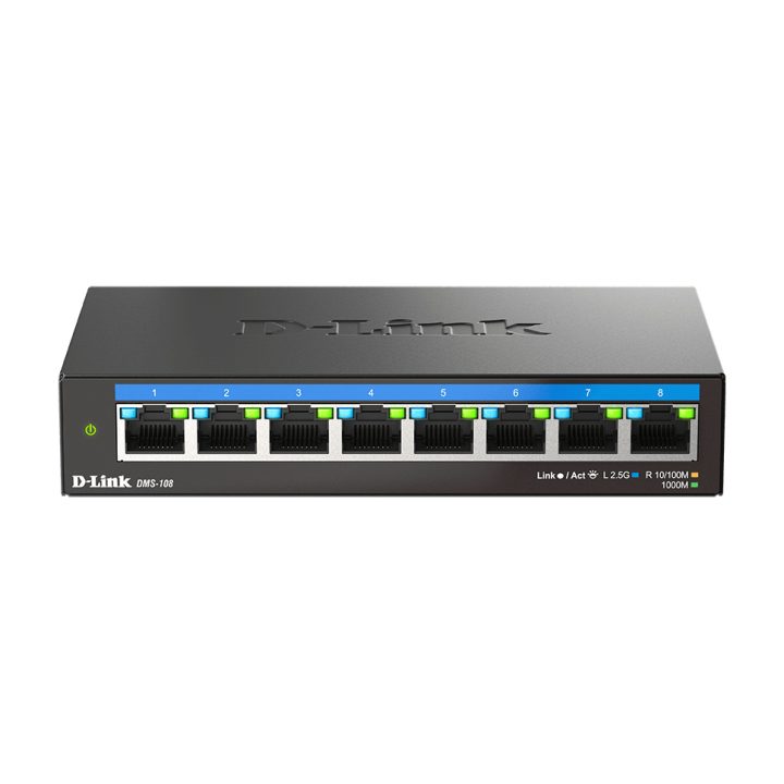 D-Link DMS-108 Não Gerido L2 2.5G Ethernet (100/1000/2500) Preto