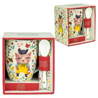 Caneca com colher Enesco O Gato Campestre (D269)