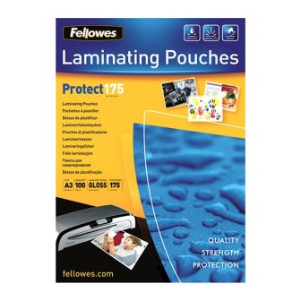 Pack of 100 Fellowes 5308803 A3 Laminating Pouches 303x426 175 Micron