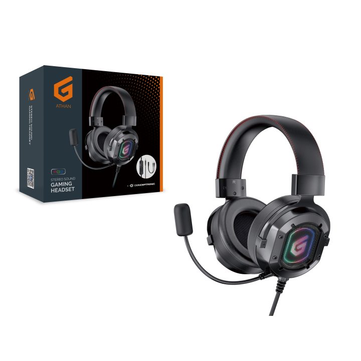Conceptronic ATHAN03B Wired Over-Ear Gaming Headset Black
