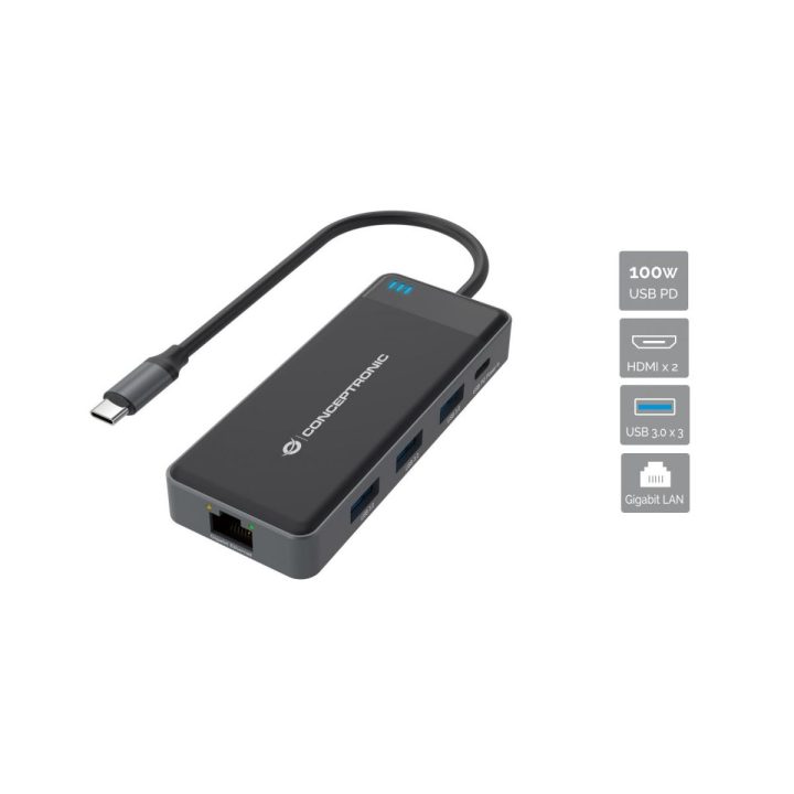 Conceptronic DONN14G base para portátil e replicador de portas Com…