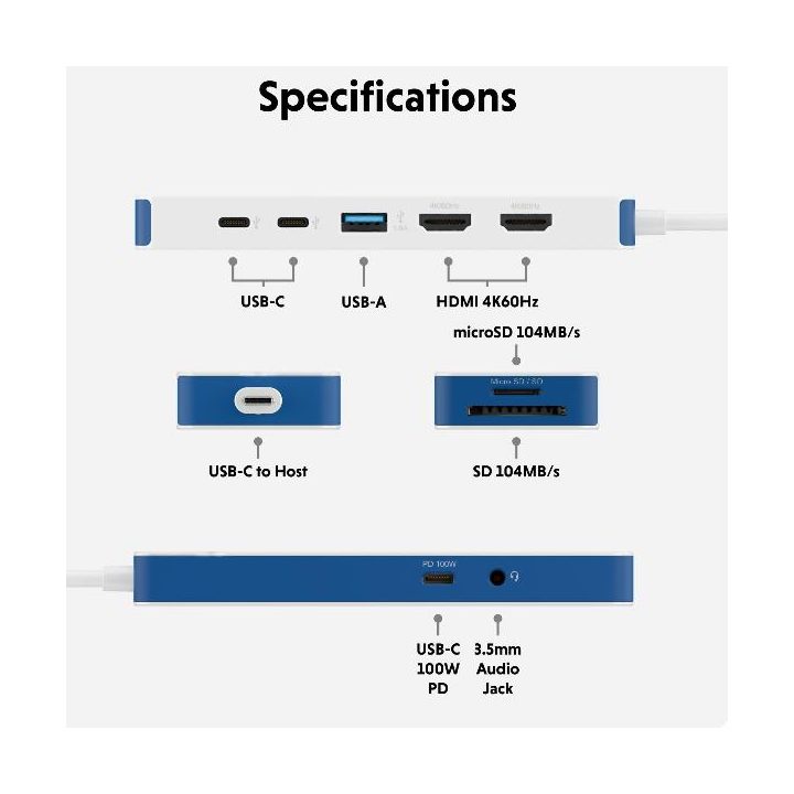 Docking station Targus USB-C 9 en 1 (HD4103BUGL)