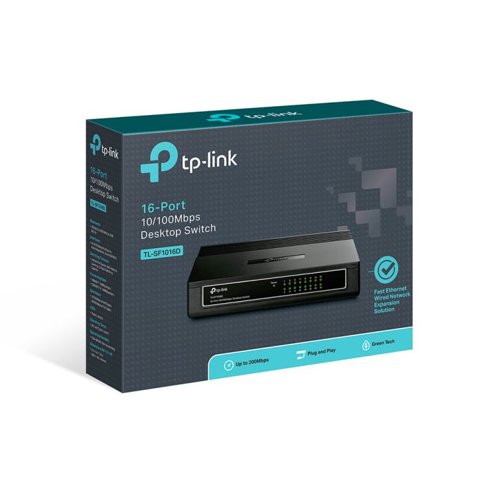 TP-Link TL-SF1016D Fast Ethernet (10/100) Switch Black