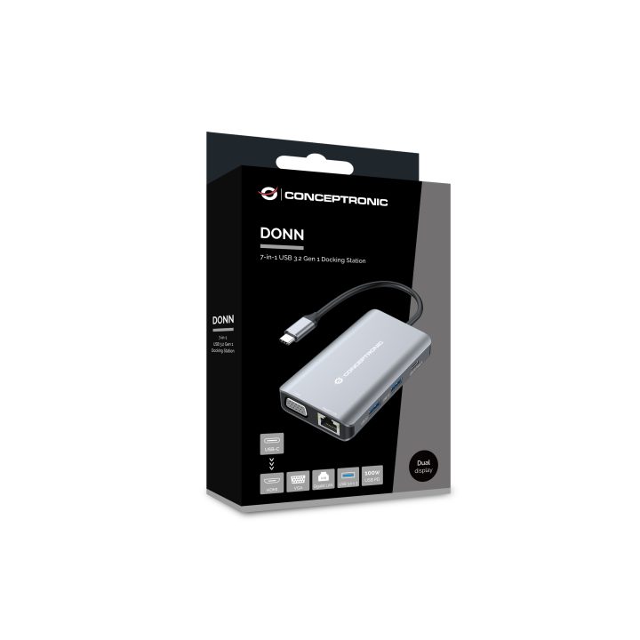 Conceptronic DONN21G Laptop Docking Station Wired USB 3.2 Gen 1 (3.1…