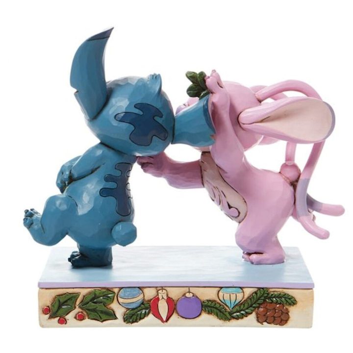 Enesco Disney Lilo & Stitch Figure Stitch and Angel with Mistletoe…