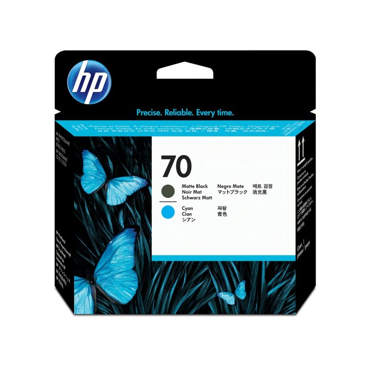 HP 70 Matte Black and Cyan Print Head