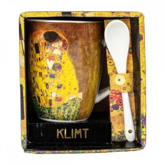 Caneca com colher Enesco O Beijo Gustav Klimt (523622)
