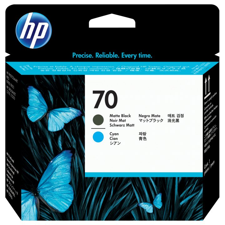 HP 70 Matte Black and Cyan Print Head