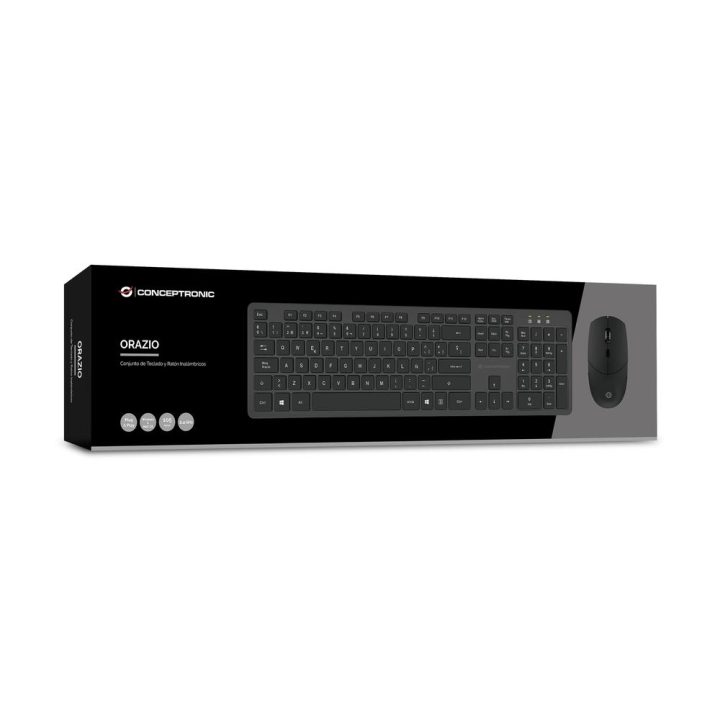 Conceptronic ORAZIO01ES teclado rato incluído escritório RF sem fios…