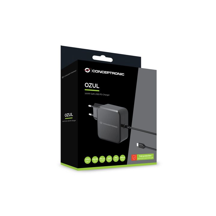 Conceptronic OZUL05BE Universal Mobile Device Charger Black AC Indoor