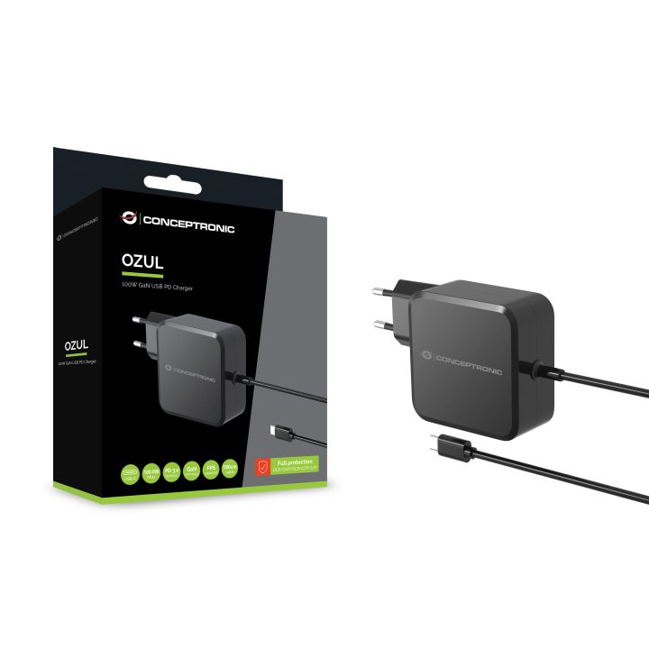 Conceptronic OZUL05BE Universal Mobile Device Charger Black AC Indoor
