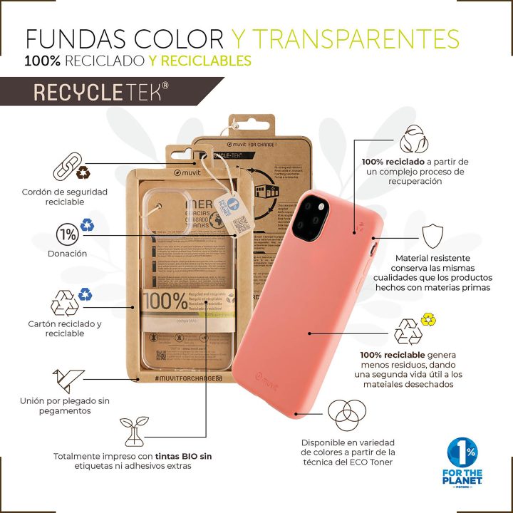 Muvit Recycletek Case for Apple iPhone 13 Pro Max Black (MCCRS0164)