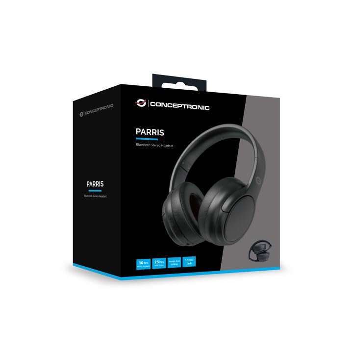 Conceptronic PARRIS03B Headphones Wireless and Wired Over-Ear Headset…