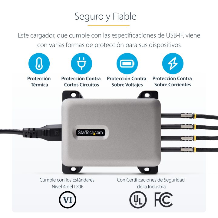 StarTech.com 4-Port USB-C Charger - 240W Total - 140W EPR Port - PD…