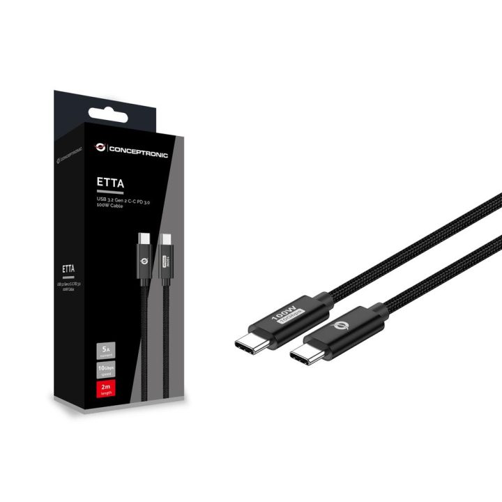 Conceptronic ETTA02B20 cabo USB USB 3.2 Gen 2 (3.1 Gen 2) 2 m USB C…