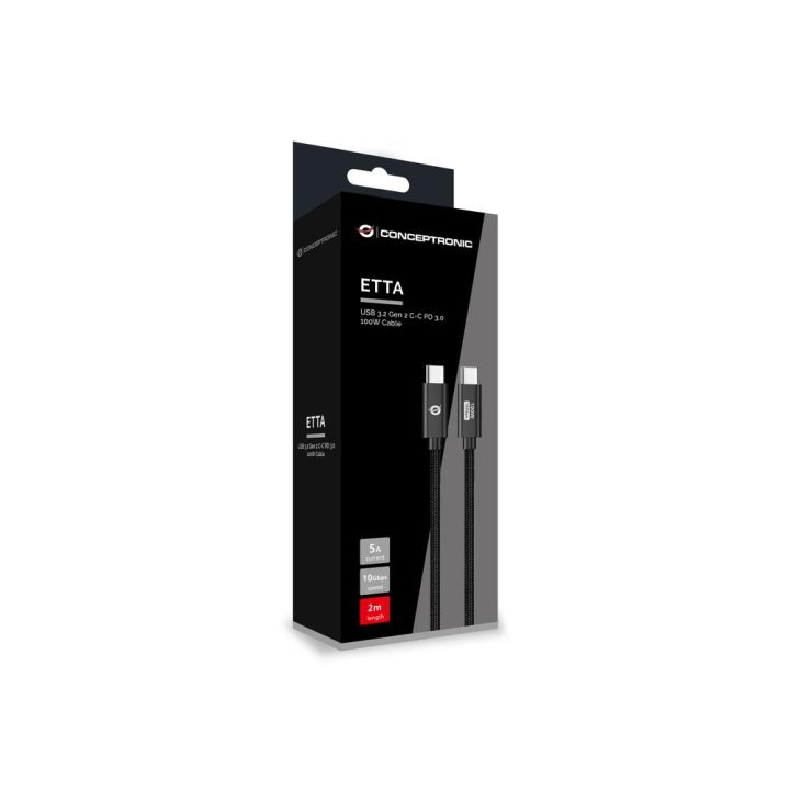 Conceptronic ETTA02B20 USB Cable USB 3.2 Gen 2 (3.1 Gen 2) 2 m USB C…