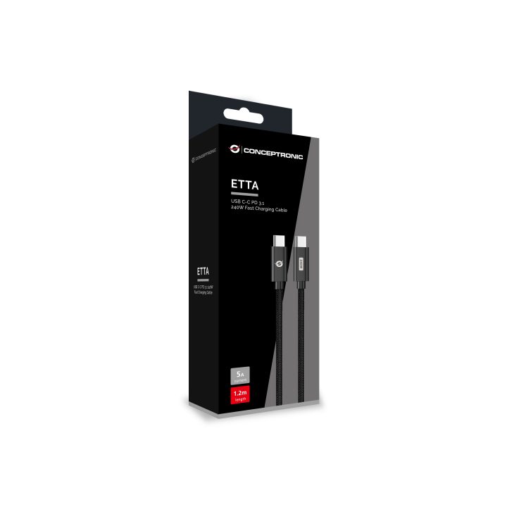 Conceptronic ETTA03B12 cabo USB USB 2.0 1,2 m USB C 0,48 Gbit/s 240 W…