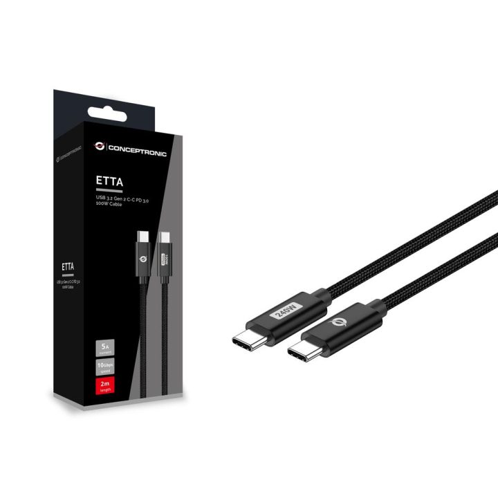 Conceptronic ETTA03B12 cabo USB USB 2.0 1,2 m USB C 0,48 Gbit/s 240 W…