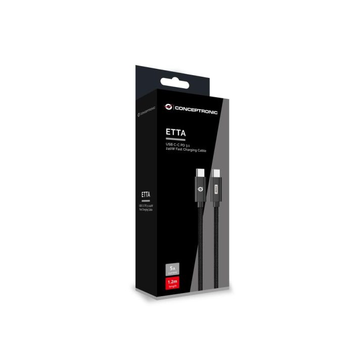 Conceptronic ETTA03B12 cabo USB USB 2.0 1,2 m USB C 0,48 Gbit/s 240 W…