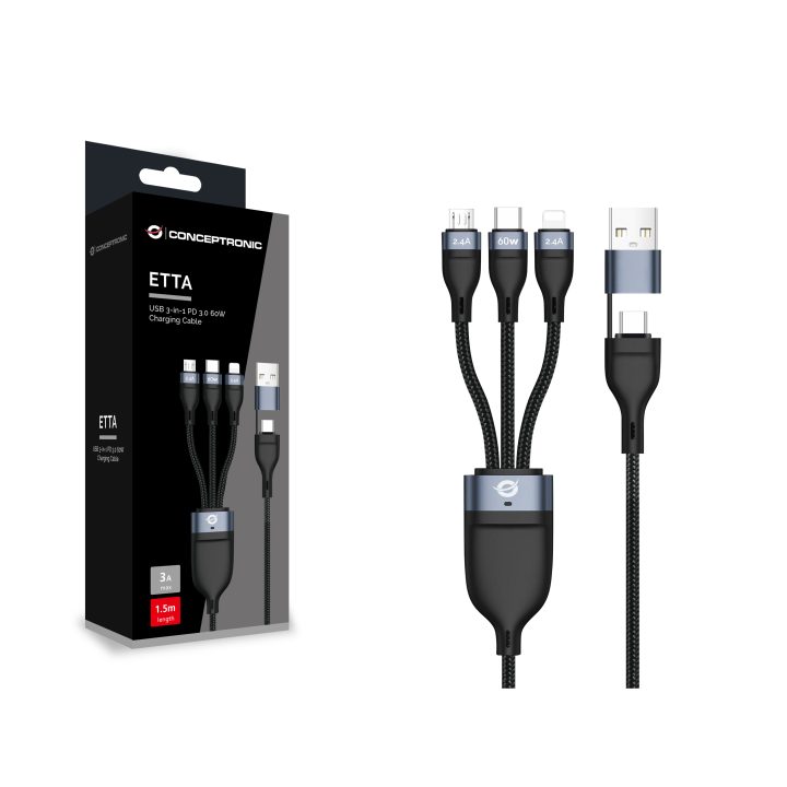 Conceptronic ETTA05B15 cabo USB USB 2.0 1,5 m USB C USB C/Micro-USB…