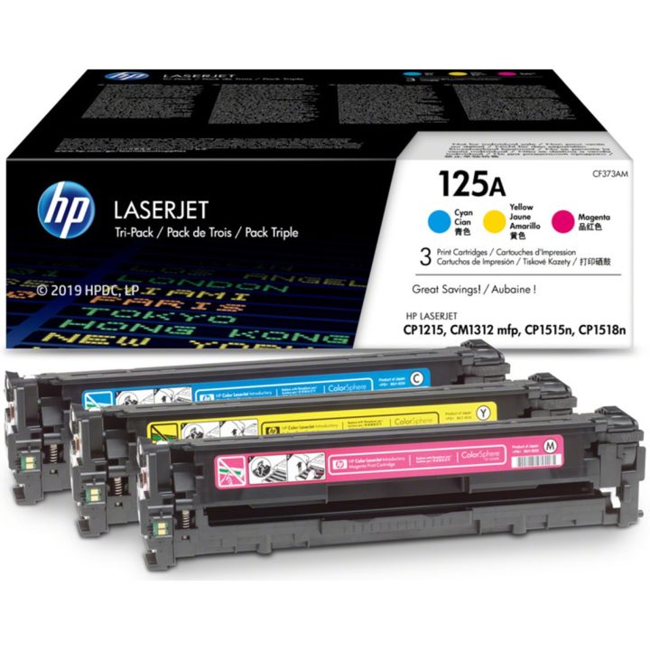 HP Pack de ahorro de 3 cartuchos de tóner original LaserJet 125A…