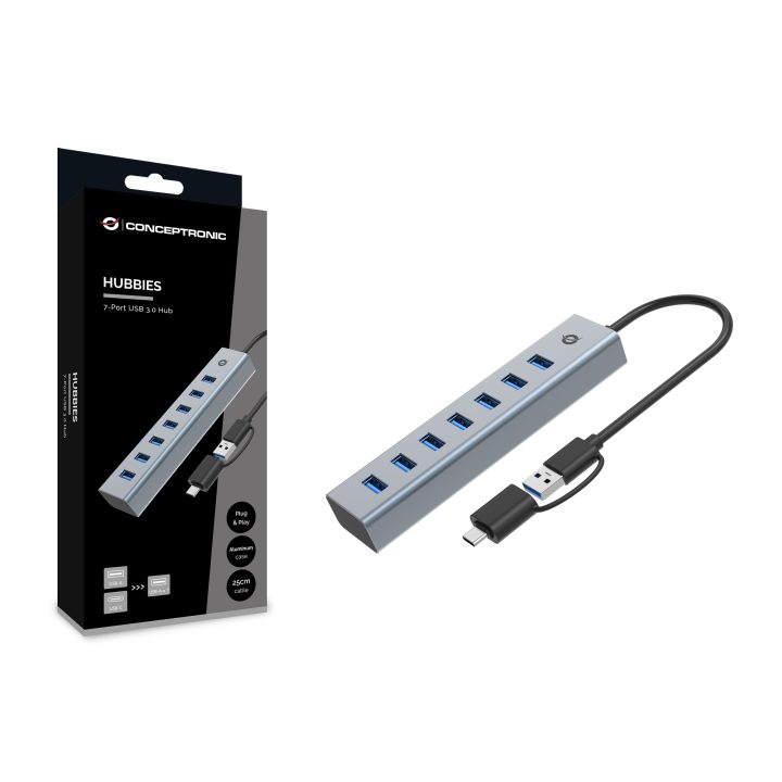 Conceptronic HUBBIES21G USB 3.2 Gen 1 (3.1 Gen 1) Type-A Interface…