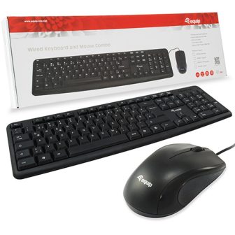 Equip 245201 Keyboard Mouse Included Office USB QWERTY Spanish Black