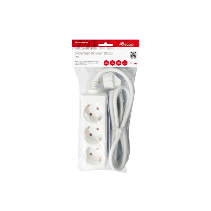 Equip 245550 base múltiple 1,5 m 3 salidas AC Interior Blanco