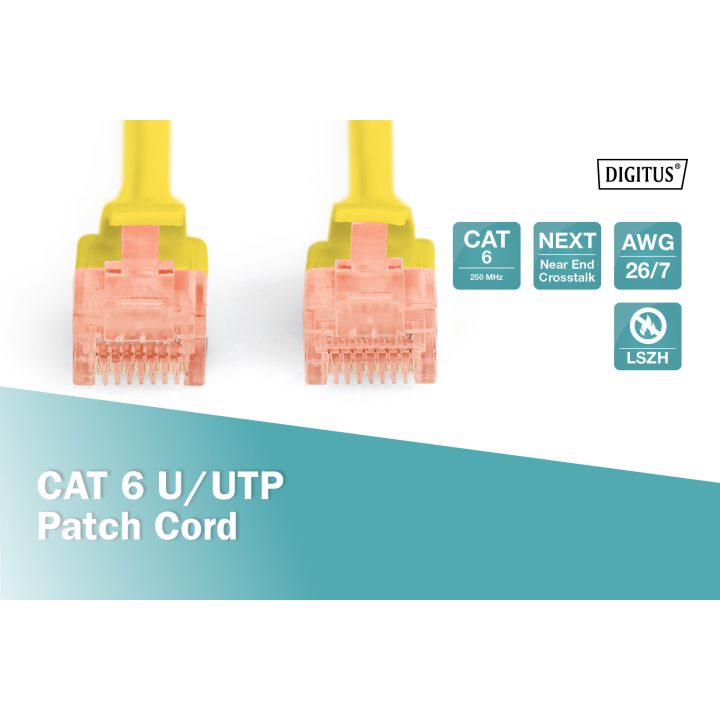Digitus DK-1617-005/Y cable de red Amarillo 0,5 m Cat6 U/UTP (UTP)