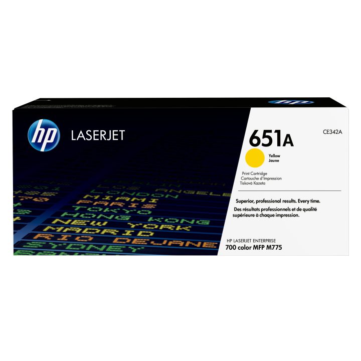 HP Cartucho de tóner original LaserJet 651A amarelo