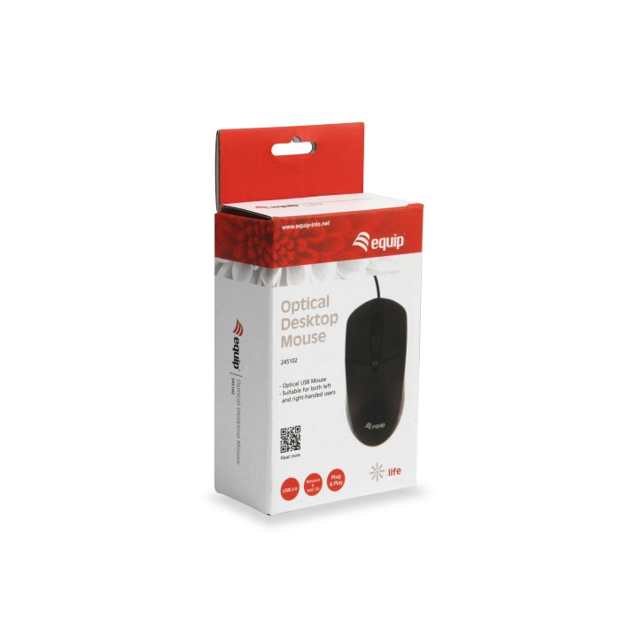 Equip 245102 Ambidextrous Optical Mouse USB Type-A 1000 DPI
