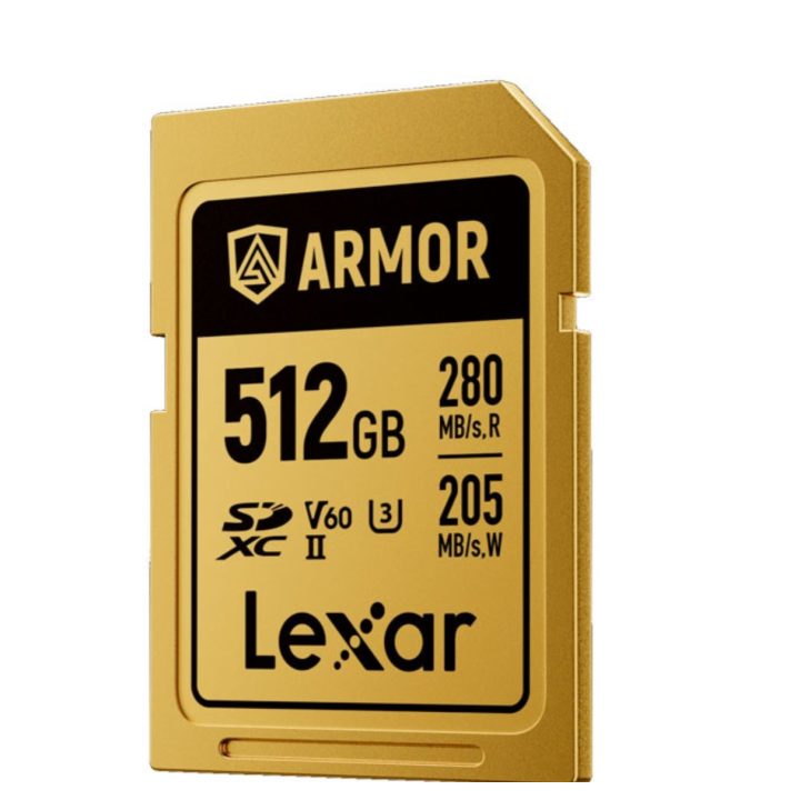 Lexar 512GB professional armor gold SDXC UHS-ii cards, up to 280MB/s…