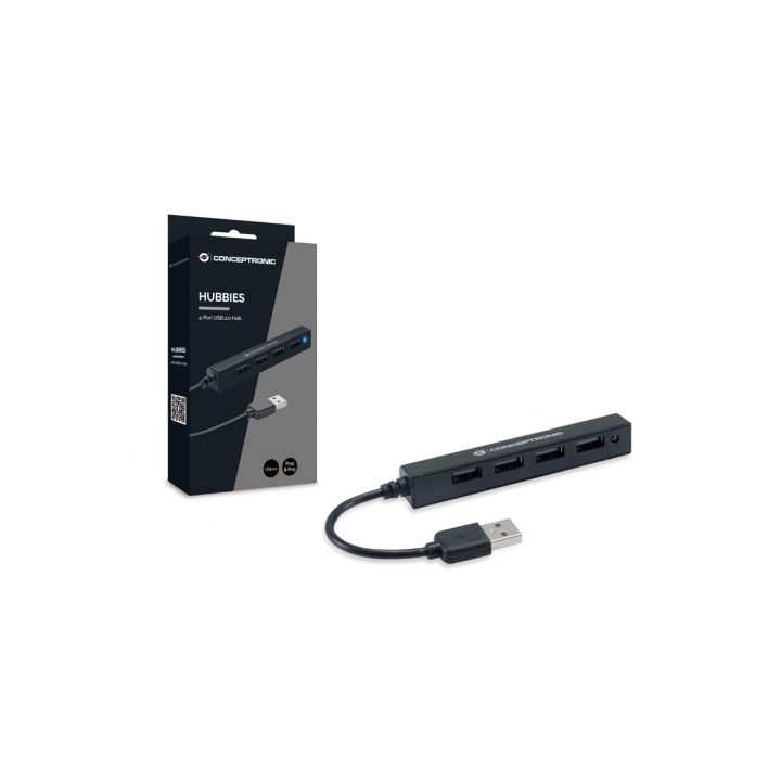 Conceptronic HUBBIES05B hub de interface USB 2.0 480 Mbit/s Preto