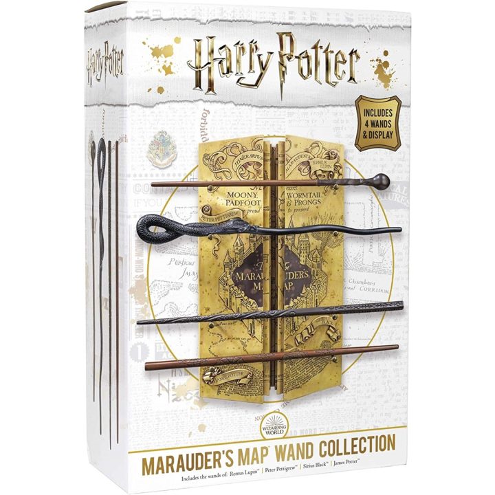 The Noble Collection Replica Marauder's Map Display Case with 4 Wands…