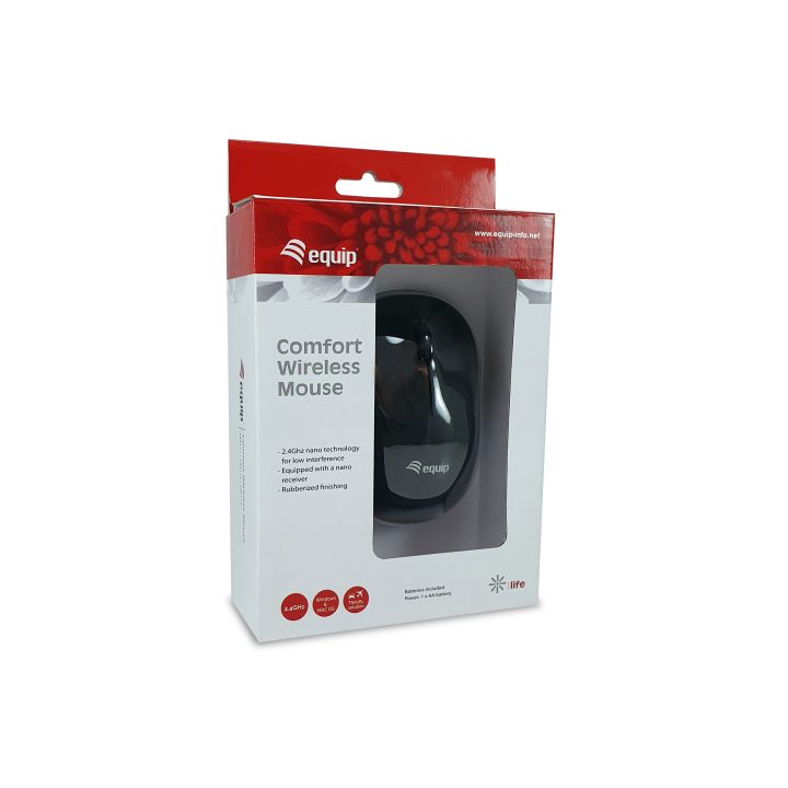 Equip 245111 Ambidextrous Wireless RF Optical Mouse 1200 DPI