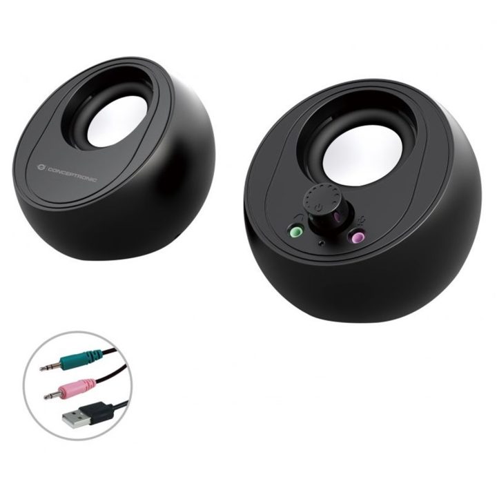 Conceptronic BJORN01B colunas de 2 vias Preto Sem fios e com fios 10 W