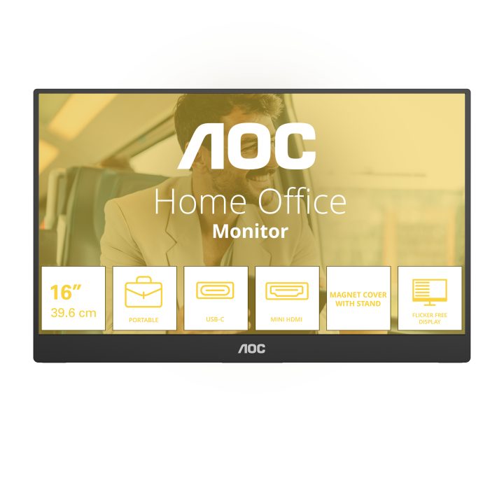 AOC 16T20E2 Portable Monitor or TV Portable Monitor Black 15.6" LED…