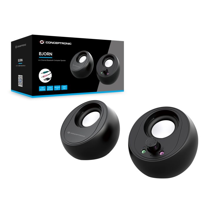 Conceptronic BJORN01B colunas de 2 vias Preto Sem fios e com fios 10 W