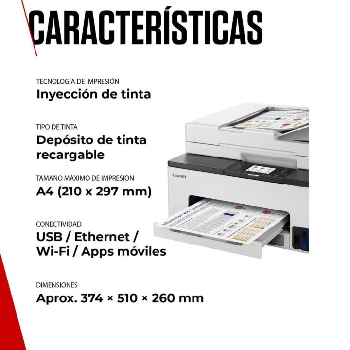 Multifunções de injeção de tinta Canon Maxify GX2051 Megatank a cores…