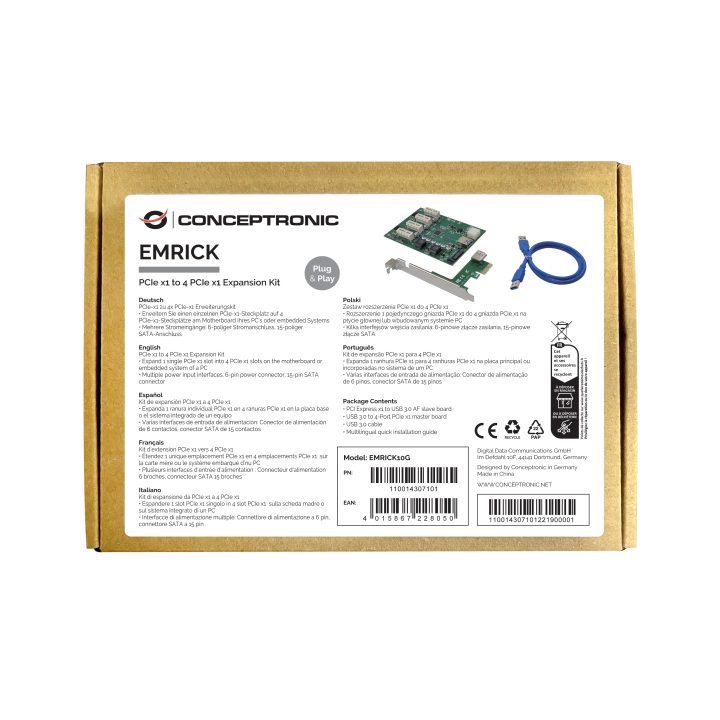 Conceptronic EMRICK10G placa e adaptador de interface interno PCIe