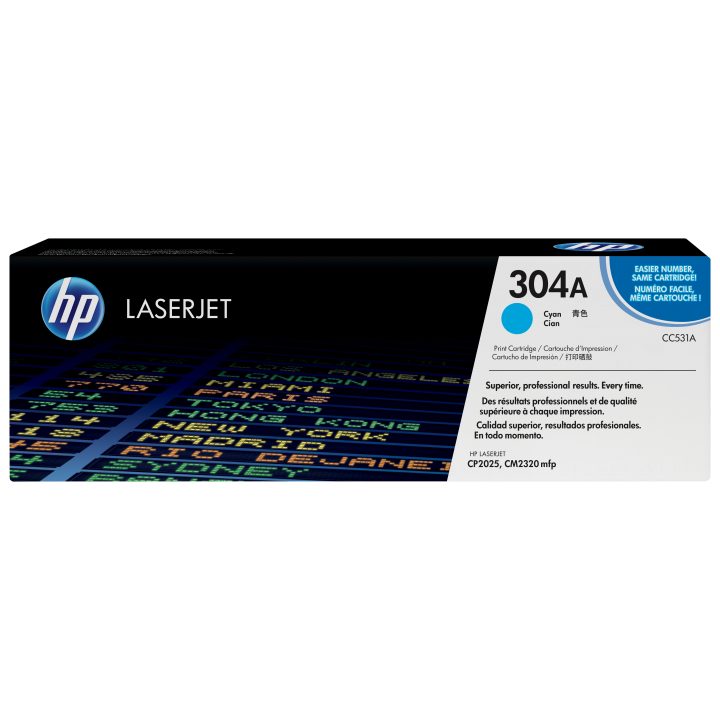 HP Cartucho de toner original LaserJet 304A ciano