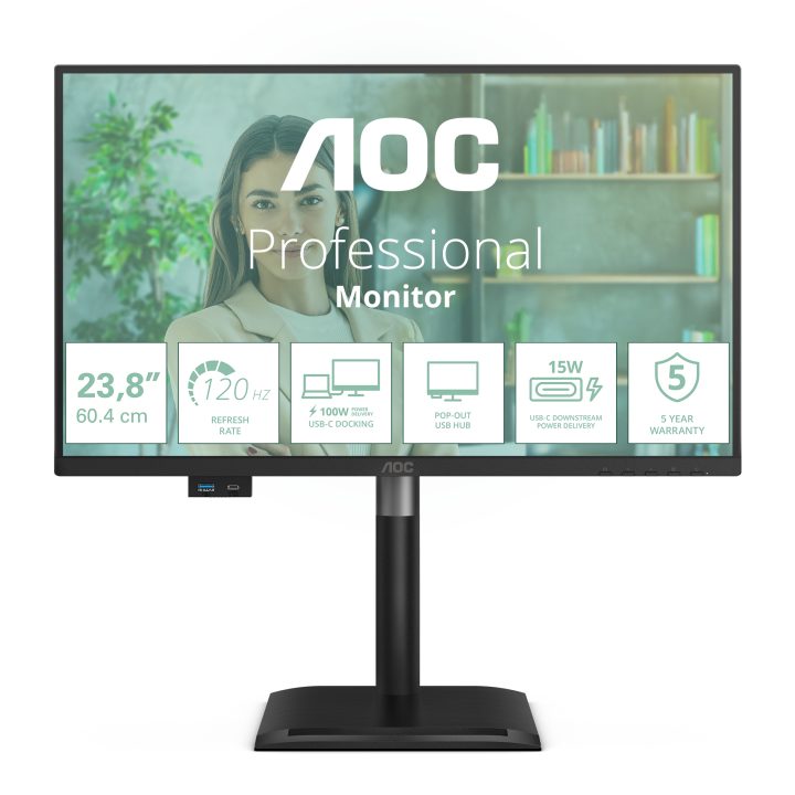 AOC 24P4CV PC Monitor 23.8" 1920 x 1080 Pixels Full HD LED Black