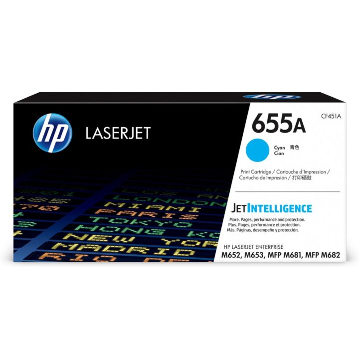 HP Cartucho de tóner Original LaserJet 655A ciano