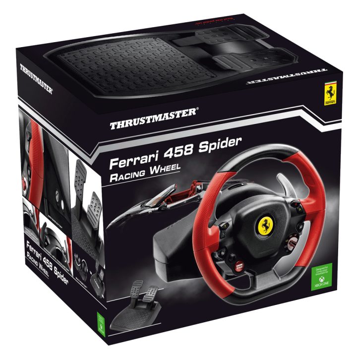 Thrustmaster Ferrari 458 Spider Black, Red USB Steering Wheel +…
