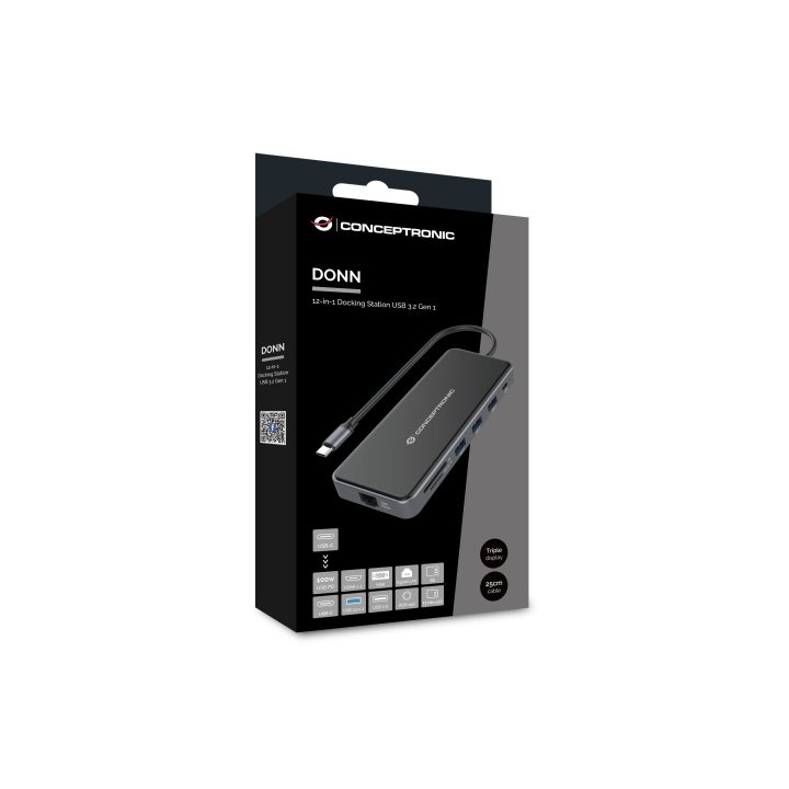 Conceptronic DONN15G base para portátil e replicador de portas Com…